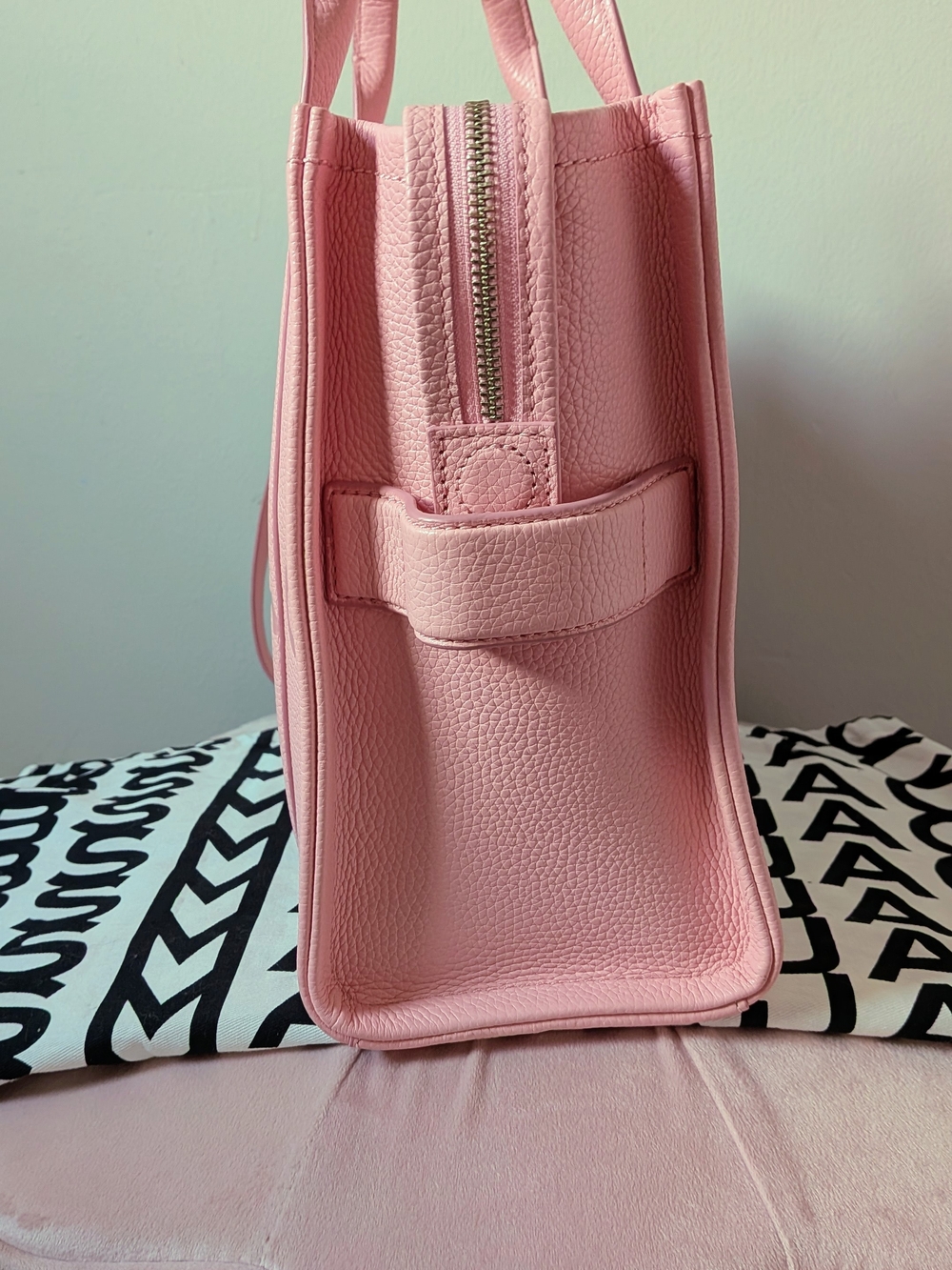 Marc Jacobs Medium Leather Tote Bag Matching Set In Ribbon Pink With Wallet ππ - Picture 6 of 15